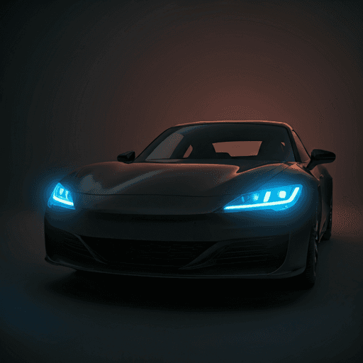 Stylized city racer neon aesthetic